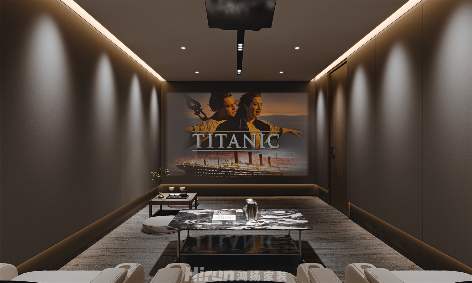 新城明昱東方500㎡新裝飾主義別墅 裝修案例效果圖-3