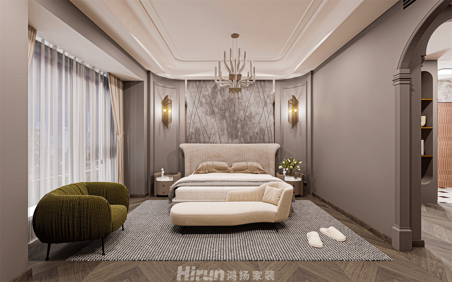 萬科瑧灣匯305㎡輕歐簡美大平層 裝修案例效果圖-12