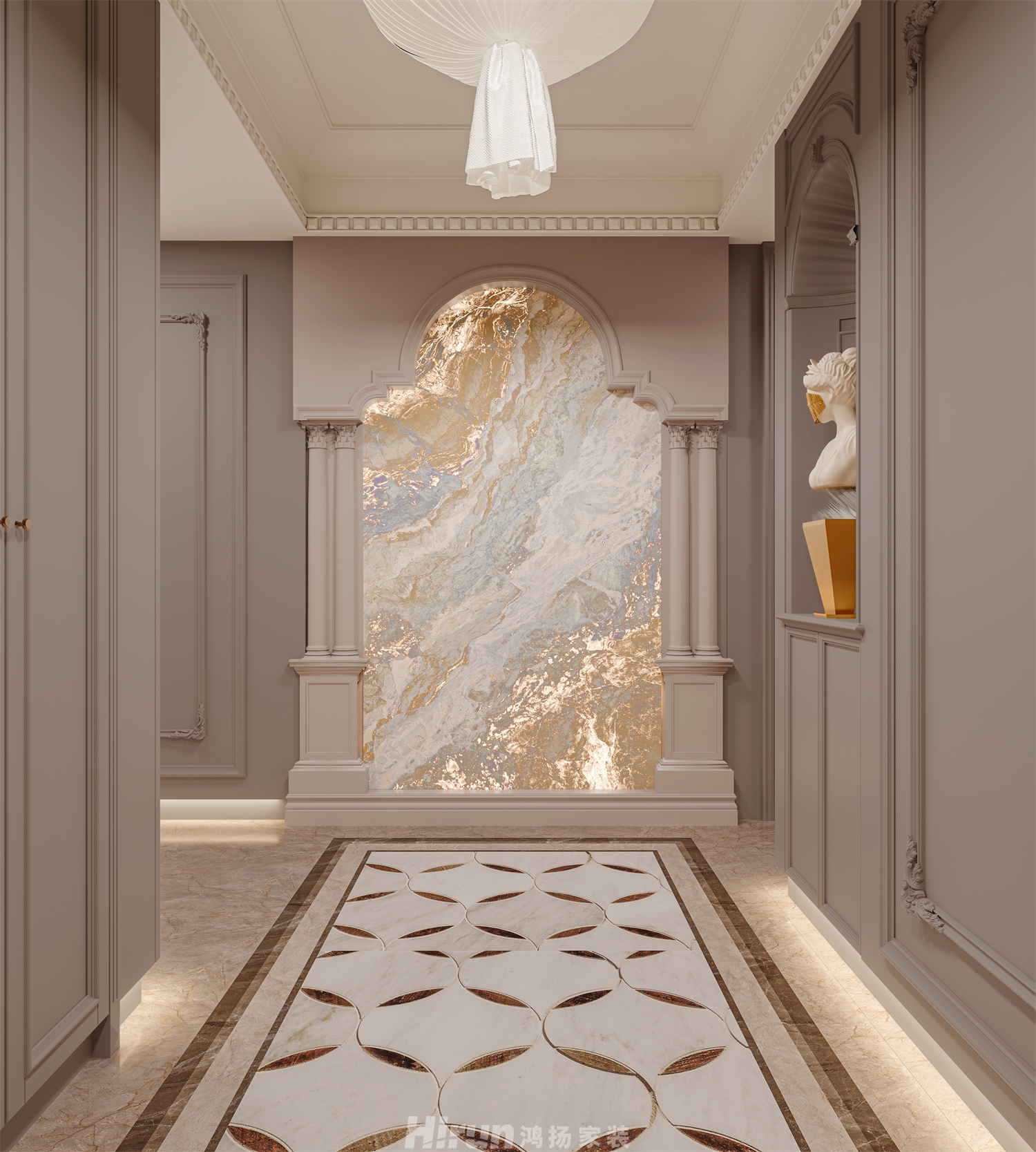 萬科瑧灣匯305㎡輕歐簡美大平層 裝修案例效果圖-10