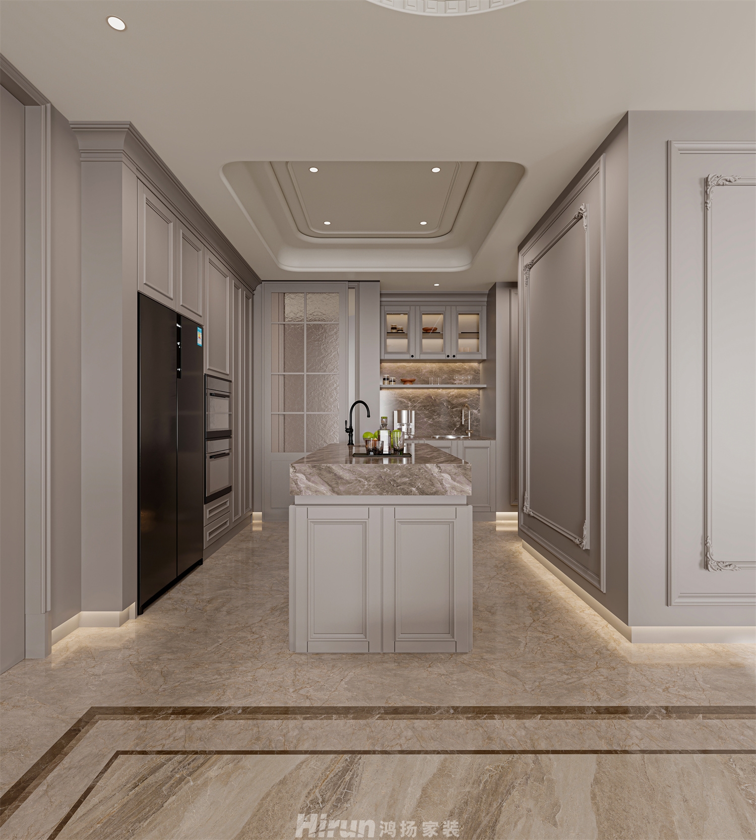 萬科瑧灣匯305㎡輕歐簡美大平層 裝修案例效果圖-11