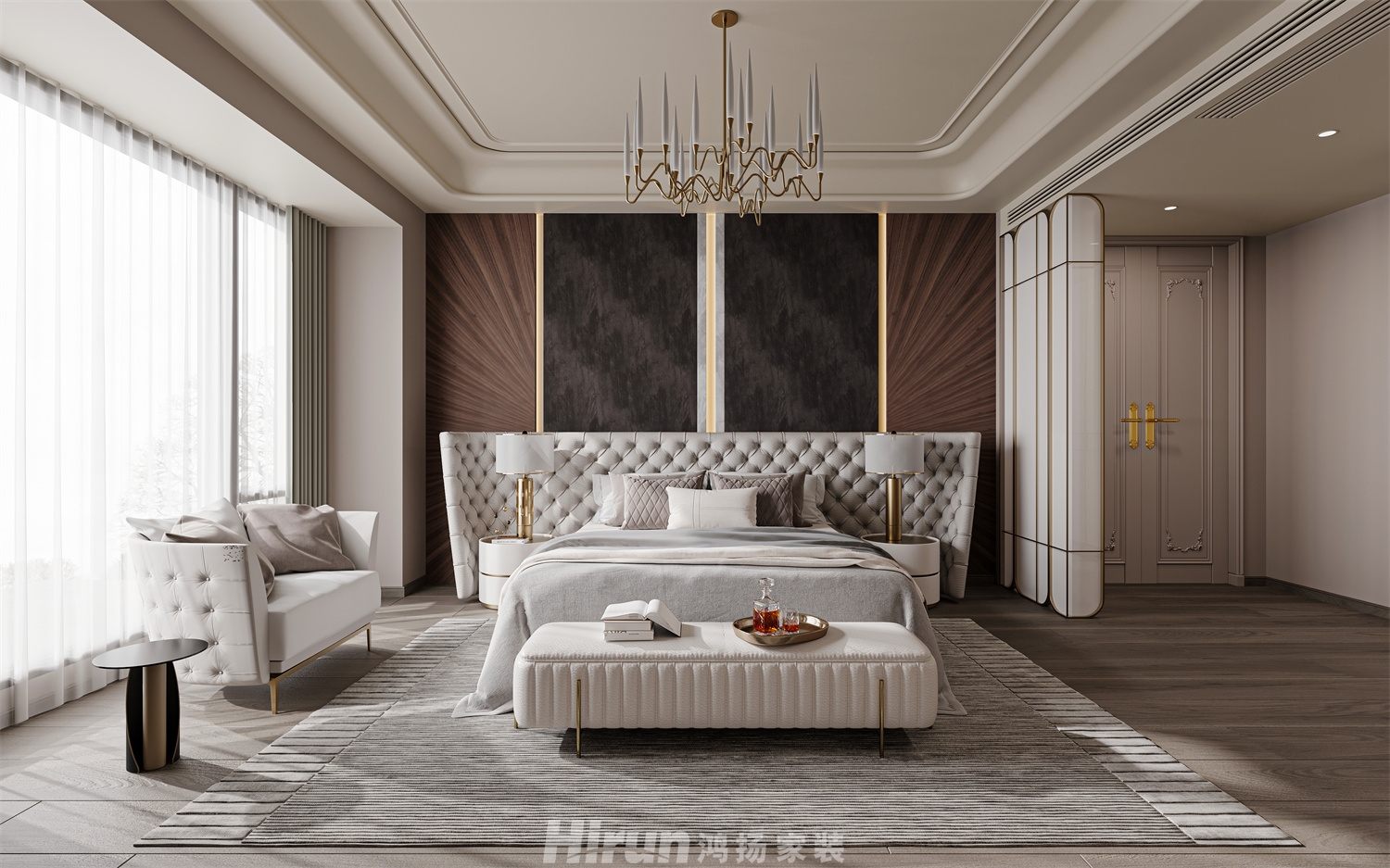 萬科瑧灣匯305㎡輕歐簡美大平層 裝修案例效果圖-9