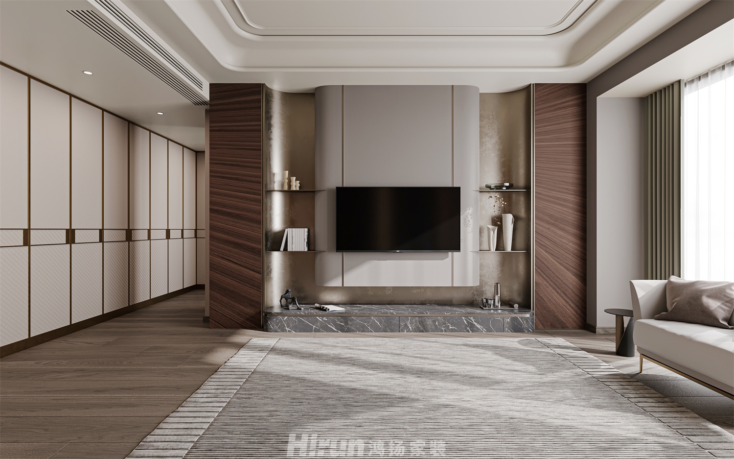 萬科瑧灣匯305㎡輕歐簡美大平層 裝修案例效果圖-5