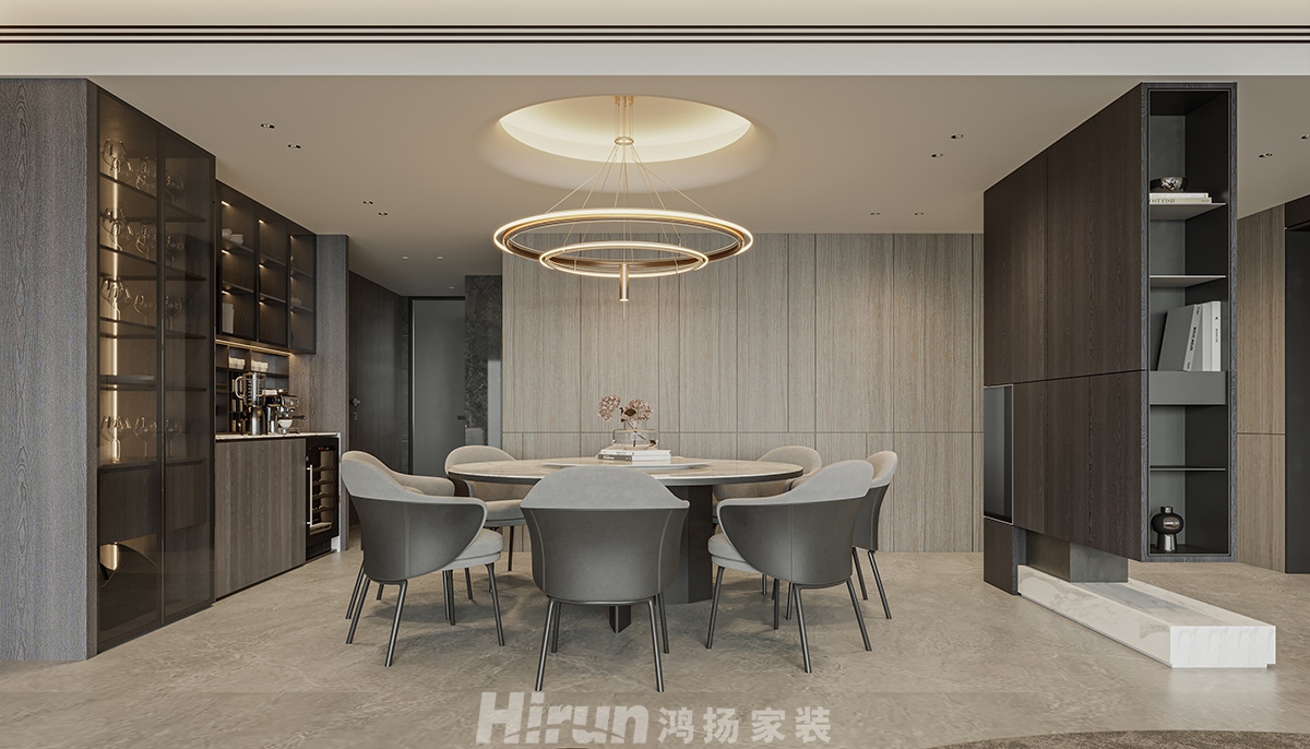 長沙潤府180㎡雅致現代三居室 裝修案例效果圖-5