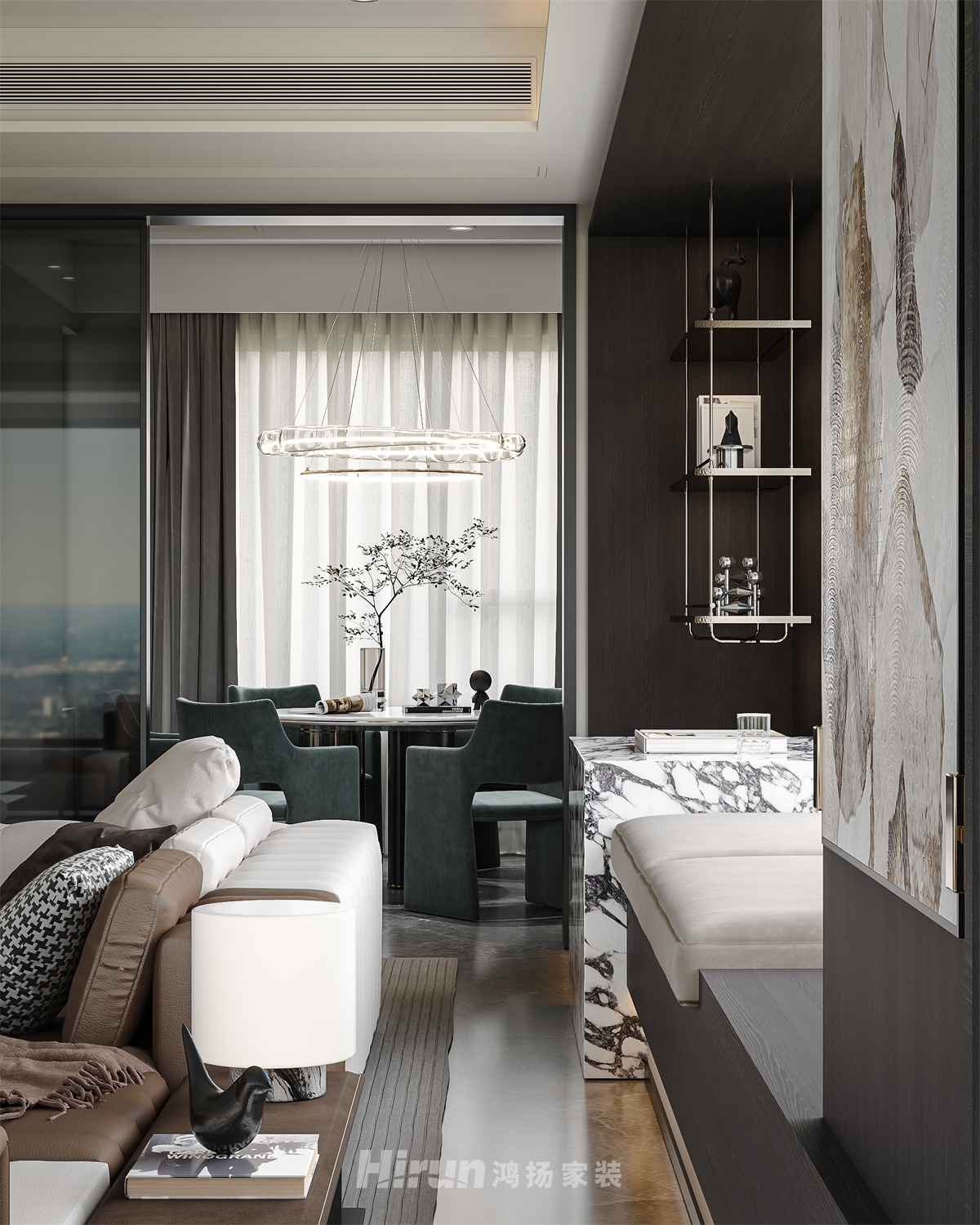 璞悅灣151㎡新裝飾主義四居室 裝修案例效果圖-7