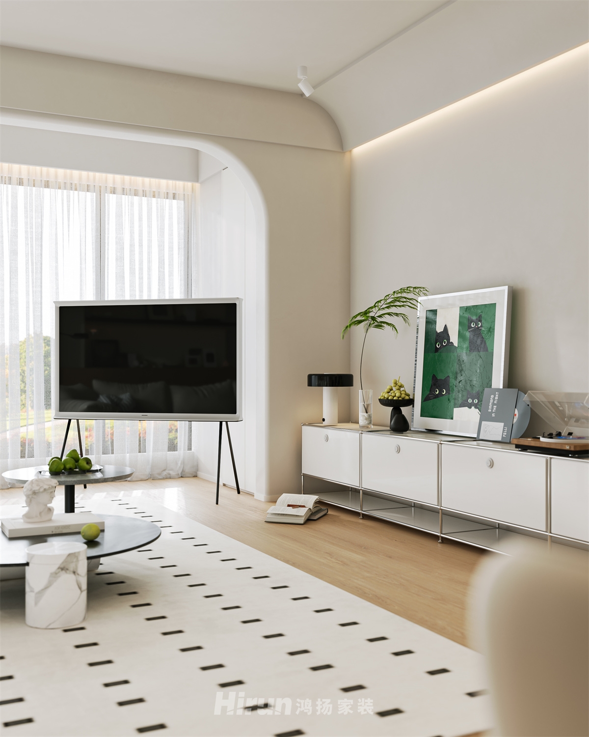 遠(yuǎn)洋天鉑136㎡北歐之光四居室 裝修案例效果圖-2