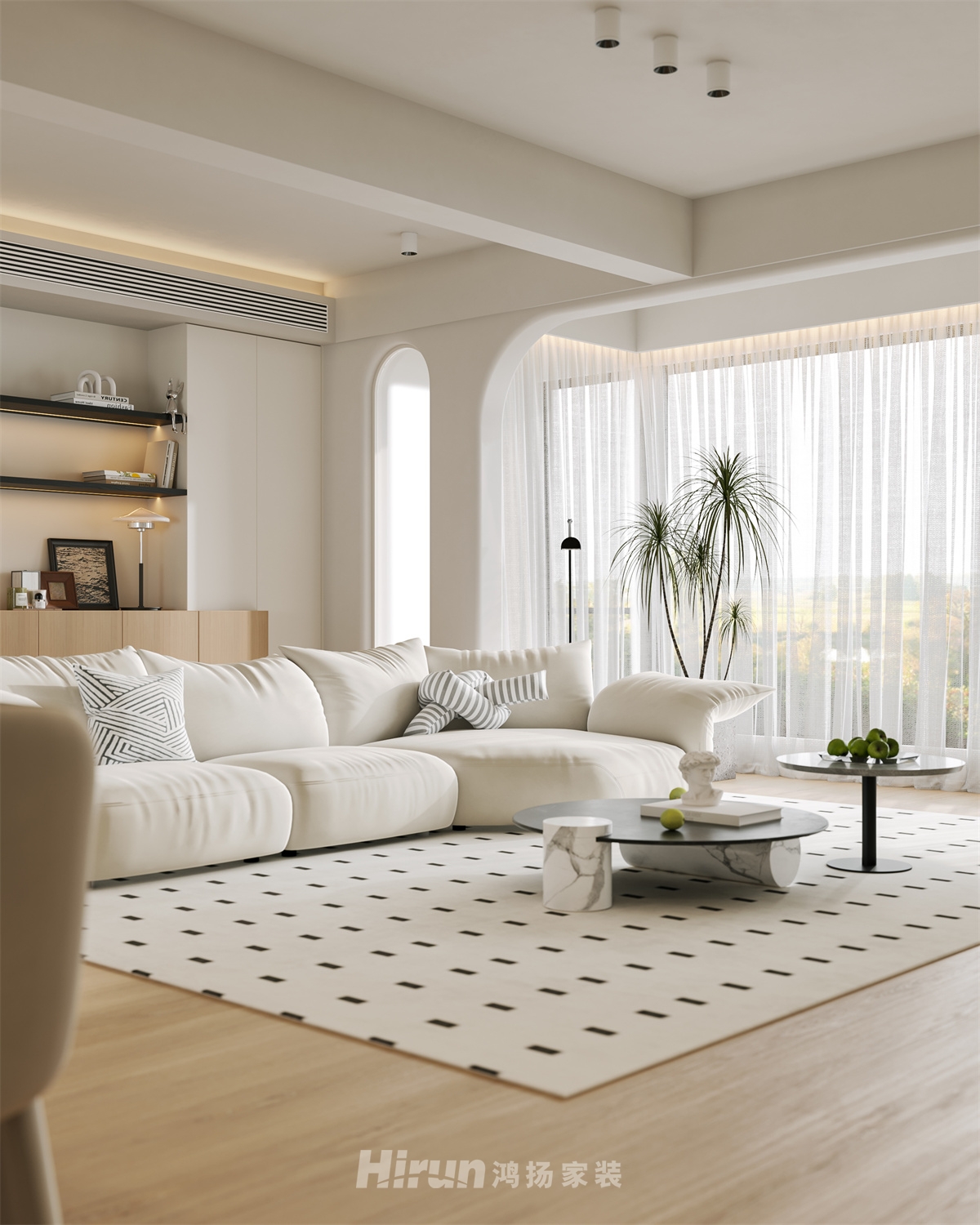 遠(yuǎn)洋天鉑136㎡北歐之光四居室 裝修案例效果圖-6