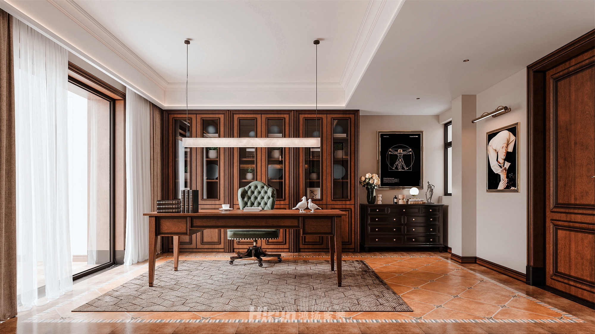 福天藏郡院子180㎡復合寫意四居室 裝修案例效果圖-1