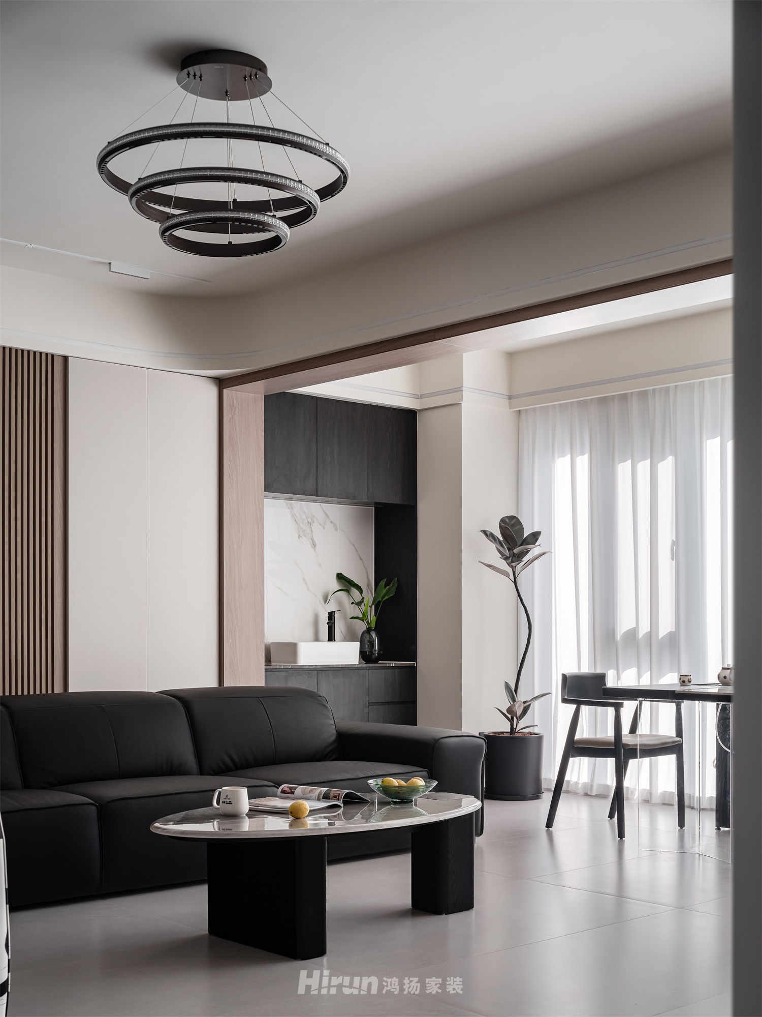 建發(fā)央著135㎡新裝飾主義四居室 裝修案例實景圖-3