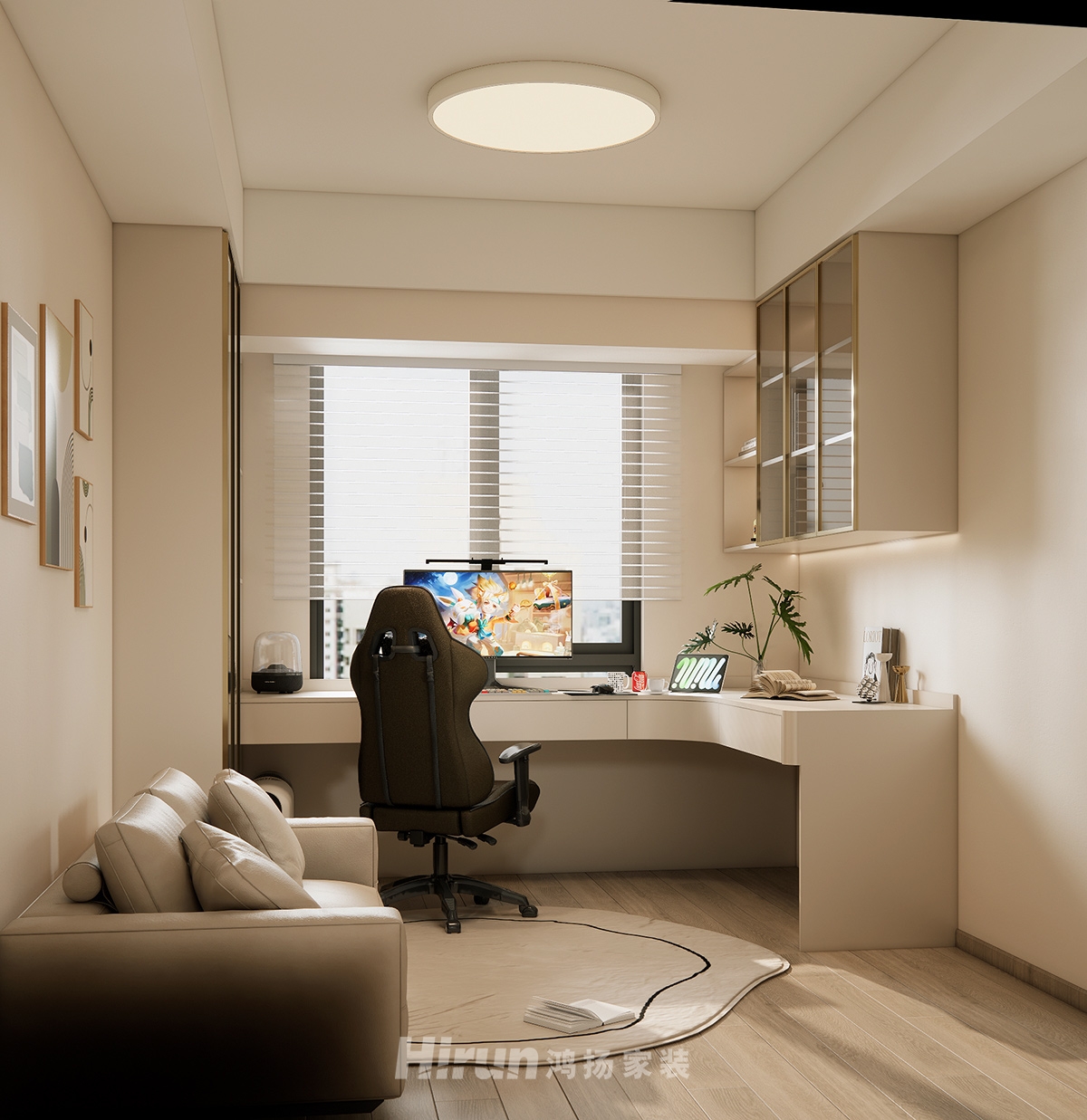 建發(fā)央著130㎡雅致現(xiàn)代三居室 裝修案例效果圖-3