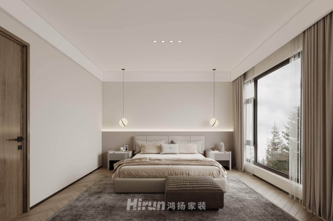 漢唐世家168㎡雅致現(xiàn)代復式 裝修案例效果圖-4