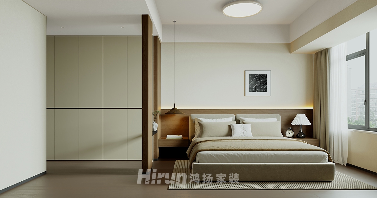 建發央著140㎡極簡詫寂三居室 裝修案例效果圖-1