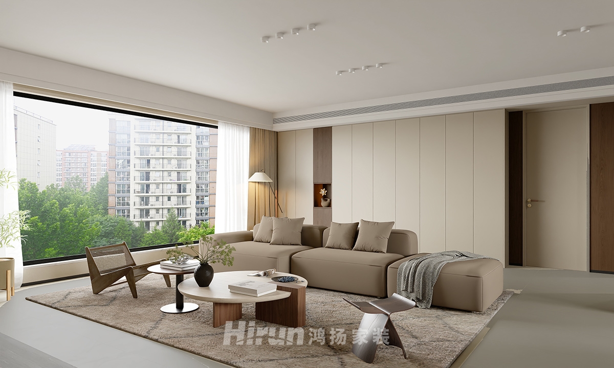 建發央著140㎡極簡詫寂三居室 裝修案例效果圖-4