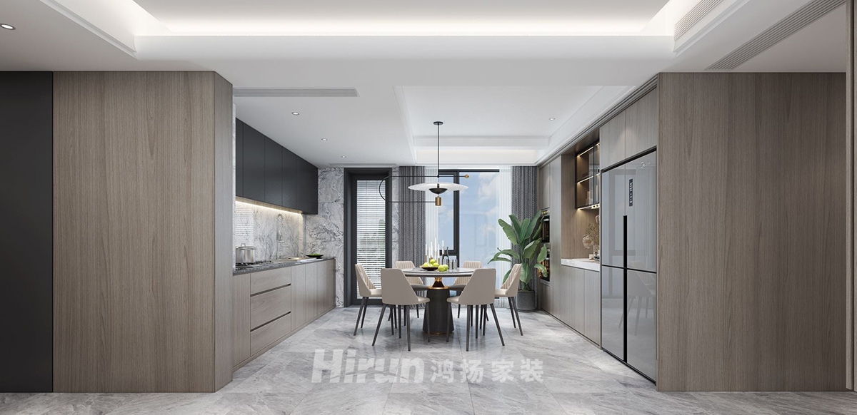 上層國(guó)際157㎡新裝飾主義四居室 裝修案例效果圖-4