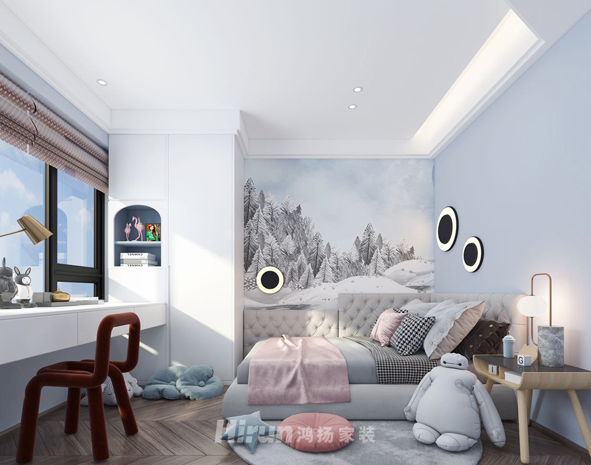 上層國(guó)際157㎡新裝飾主義四居室 裝修案例效果圖-7