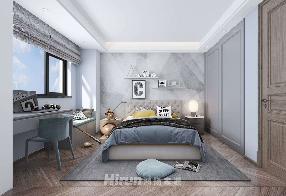 上層國(guó)際157㎡新裝飾主義四居室 裝修案例效果圖-1