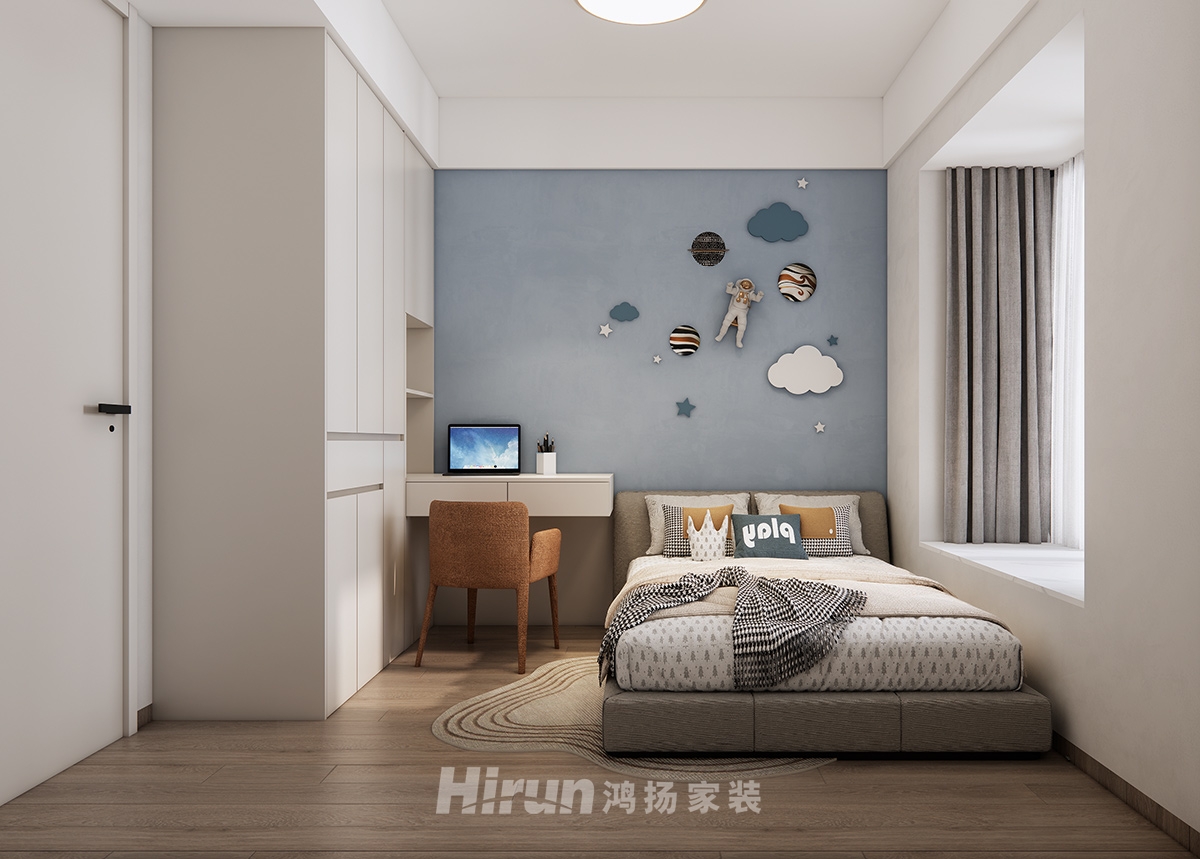 神農(nóng)灣130㎡雅致現(xiàn)代三居室 裝修案例效果圖-2