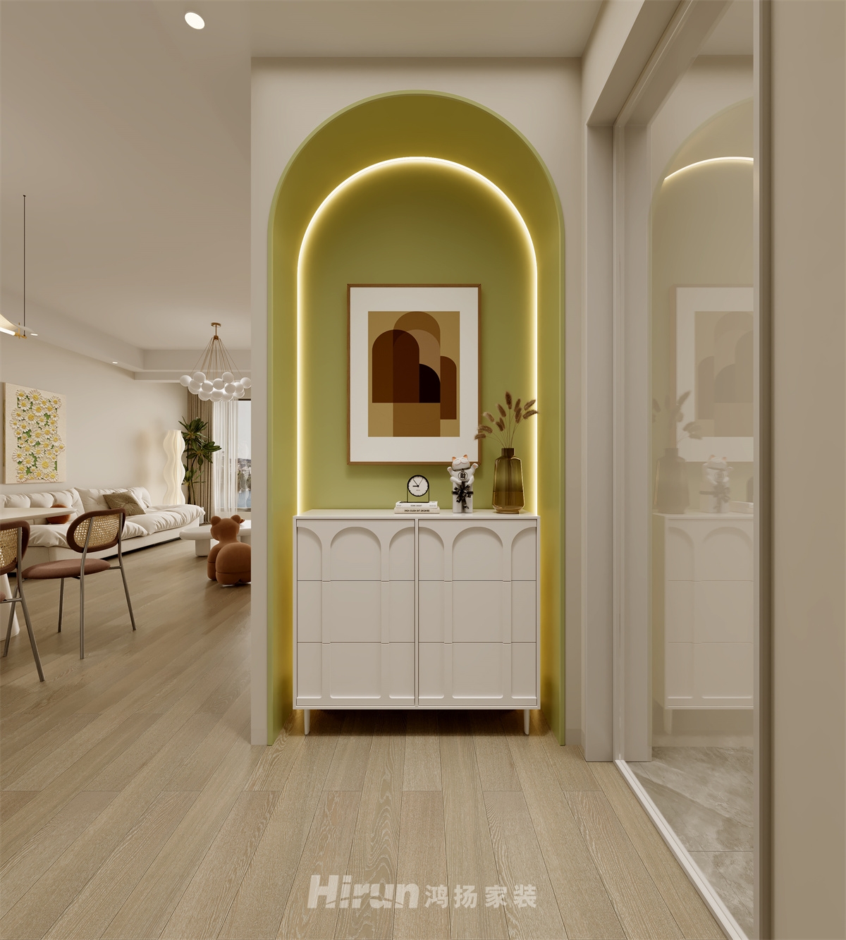 城市之光115㎡優雅繽紛三居室 裝修案例效果圖-3