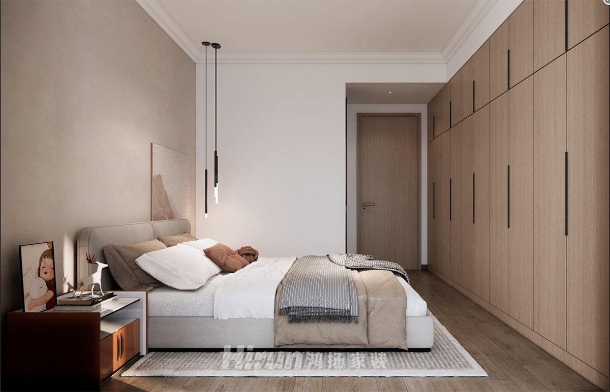 天鵝湖一號150㎡雅致現代三居室 裝修案例效果圖-2