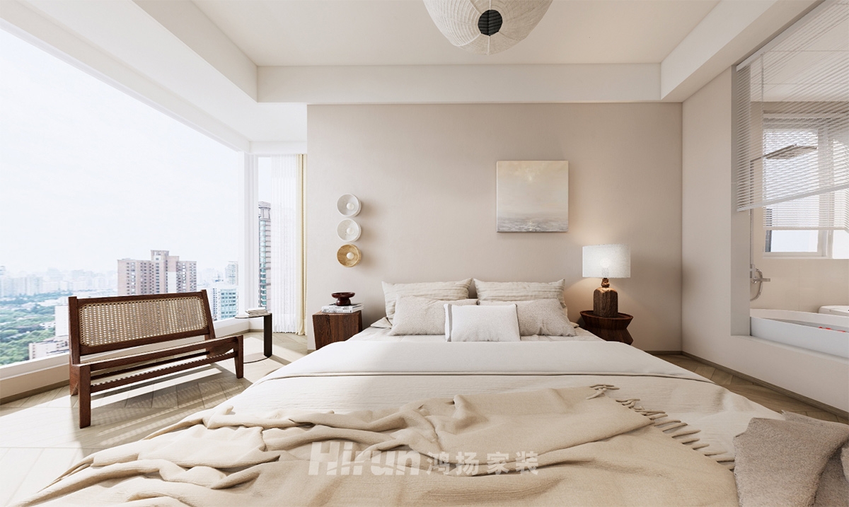 湘濱逸墅150㎡輕歐簡美三居室 裝修案例效果圖-3