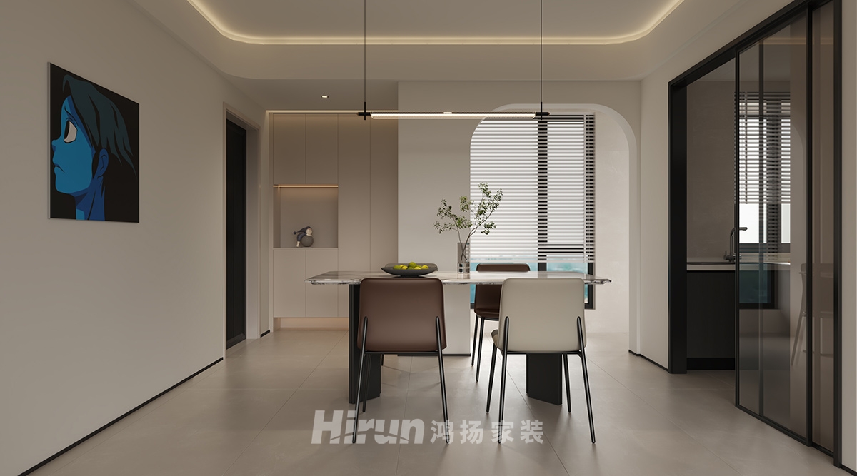 建發央著115㎡雅致現代三居室 裝修案例效果圖-3