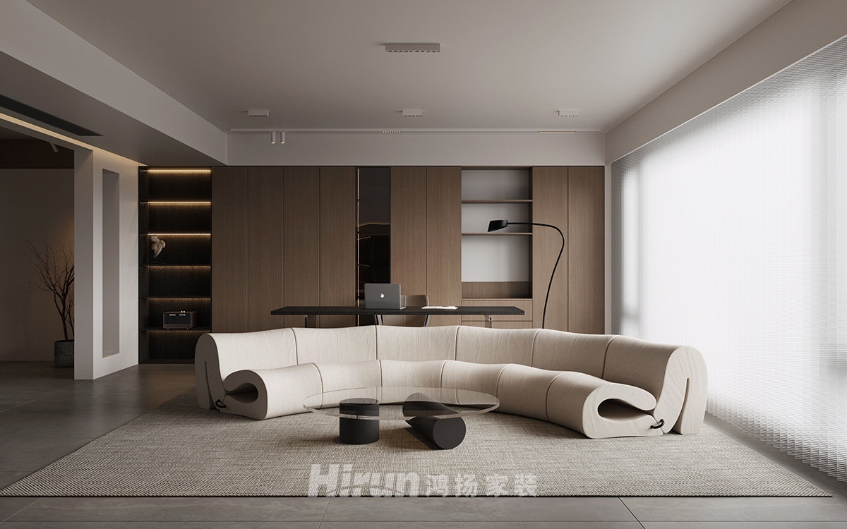 建發央著143㎡雅致現代四居室 裝修案例效果圖-2