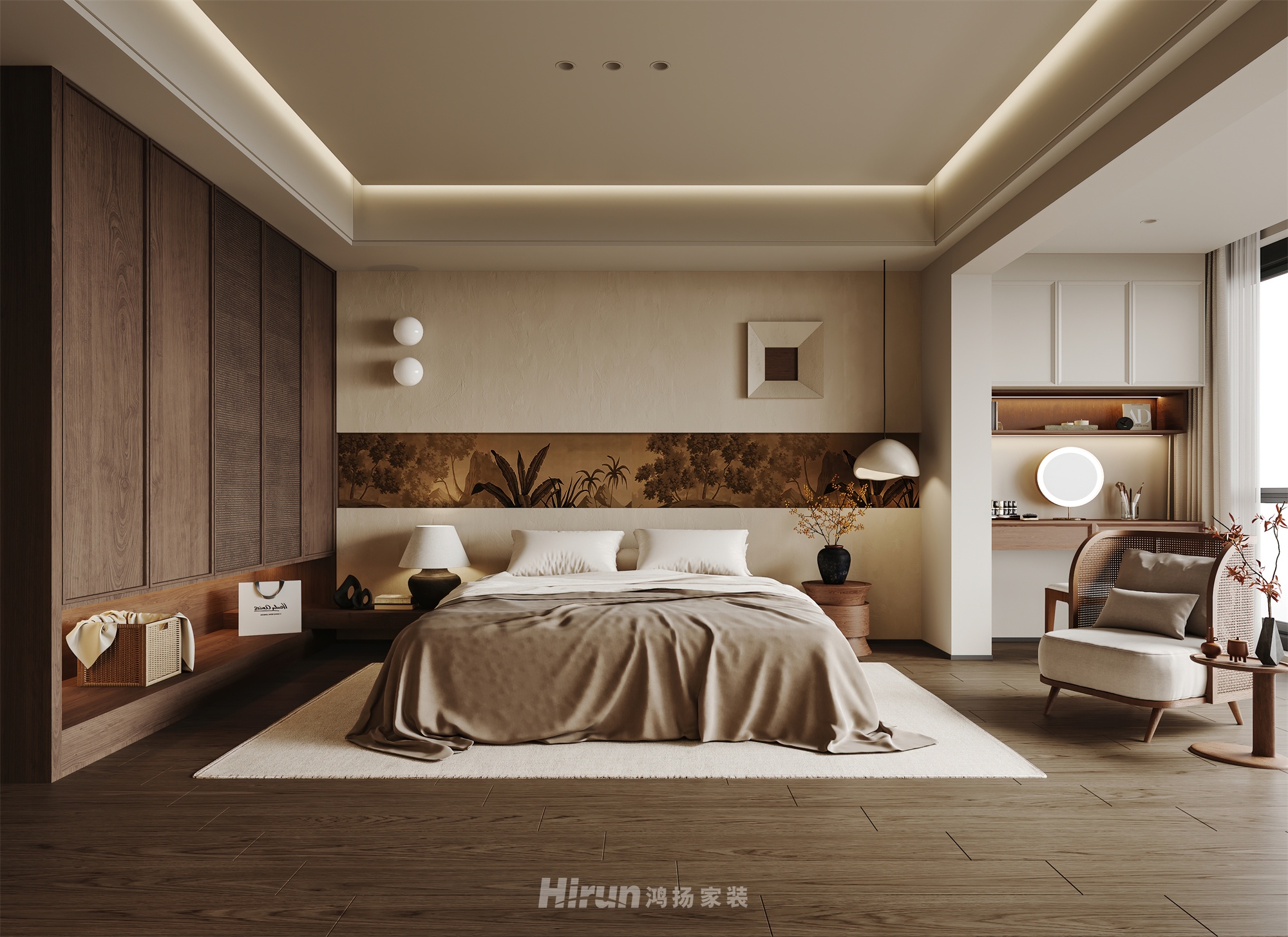 建發央著270㎡復古風潮五居室 裝修案例效果圖-8