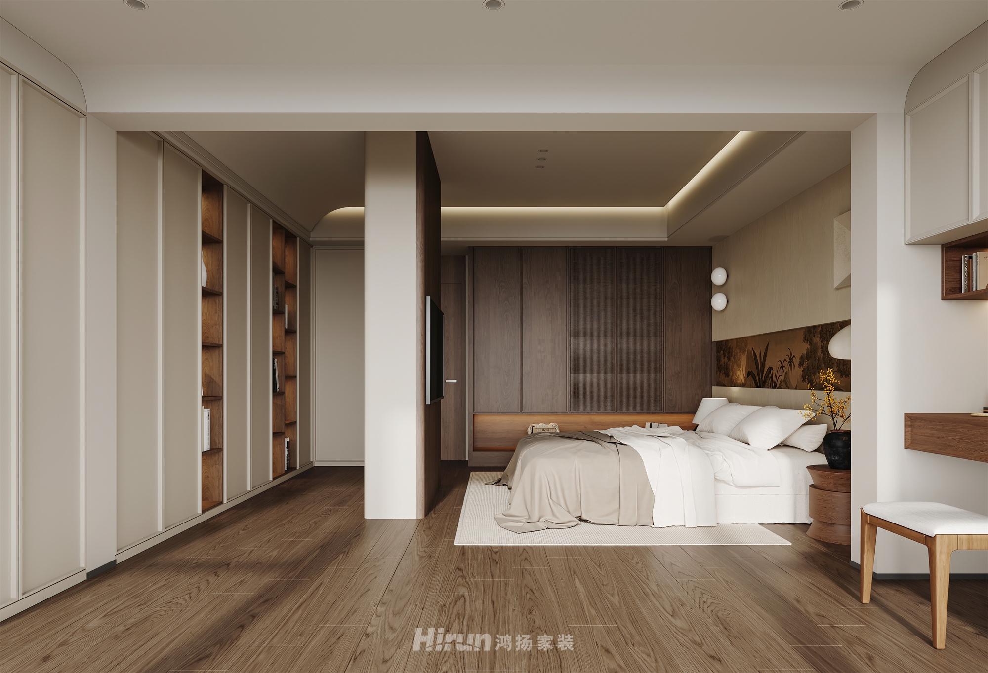 建發央著270㎡復古風潮五居室 裝修案例效果圖-7