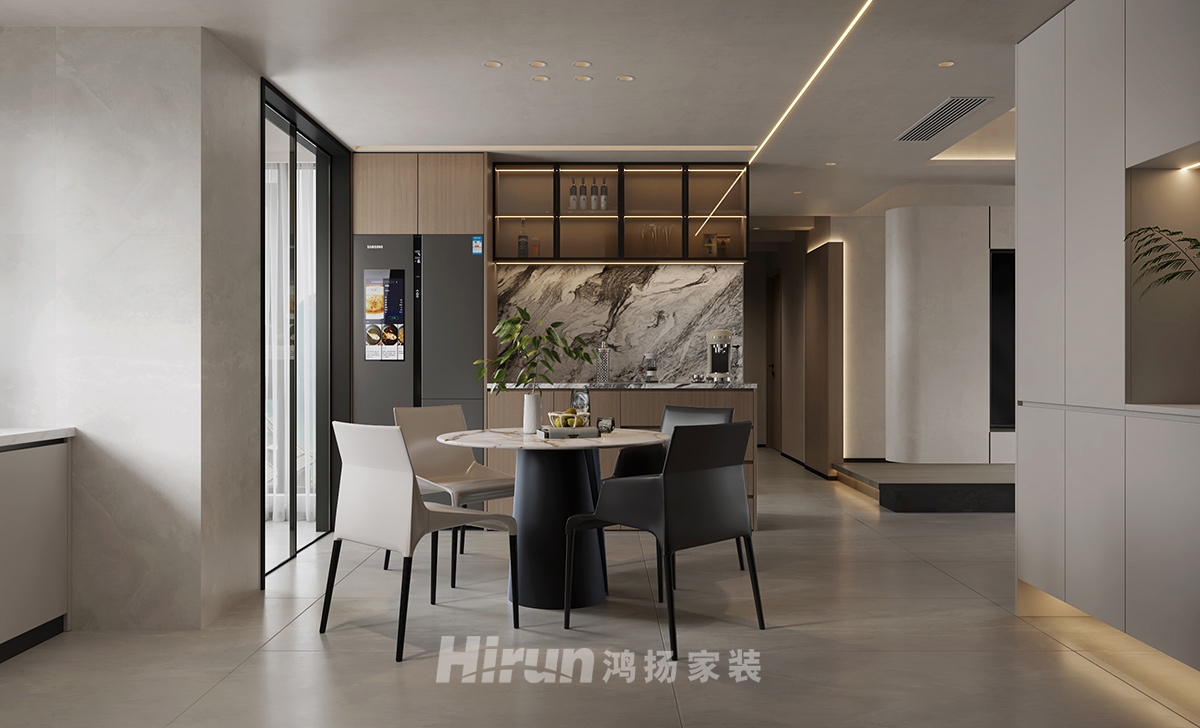 長一府143㎡雅致現代四居室 裝修案例效果圖-1