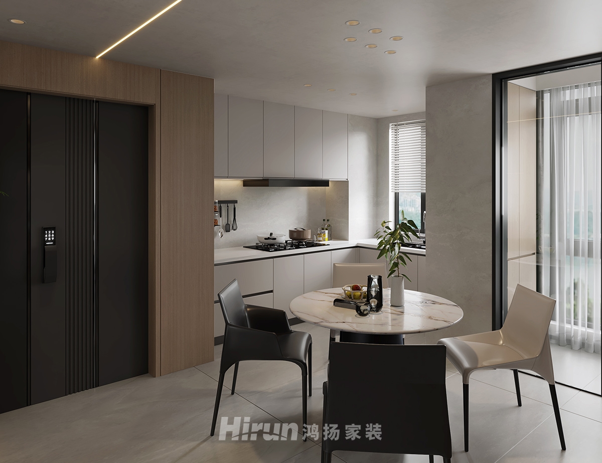 長一府143㎡雅致現代四居室 裝修案例效果圖-2