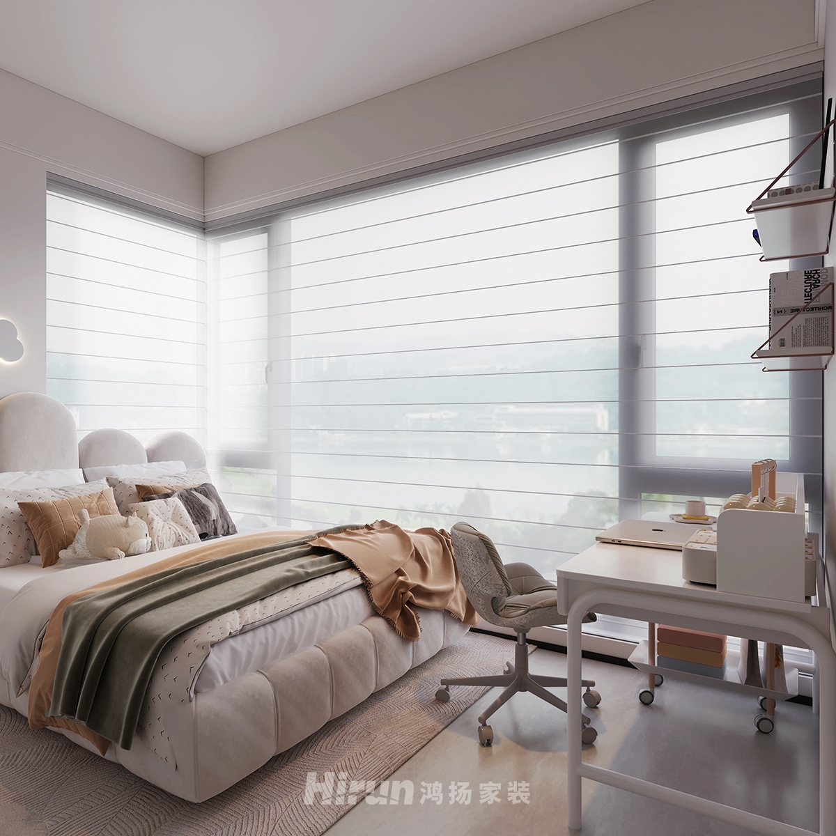 億都隨園127㎡新裝飾主義四居室 裝修案例效果圖-12