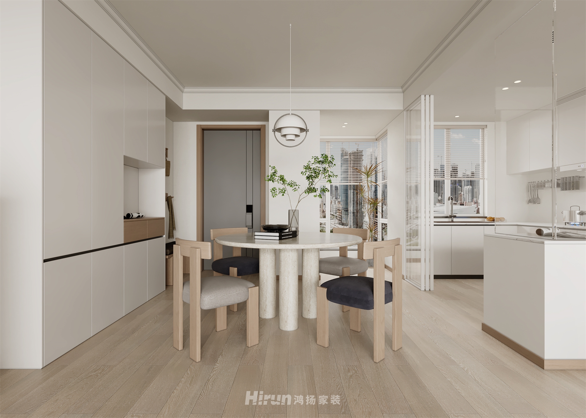 建發(fā)央著140㎡北歐之光四居室 裝修案例效果圖-4