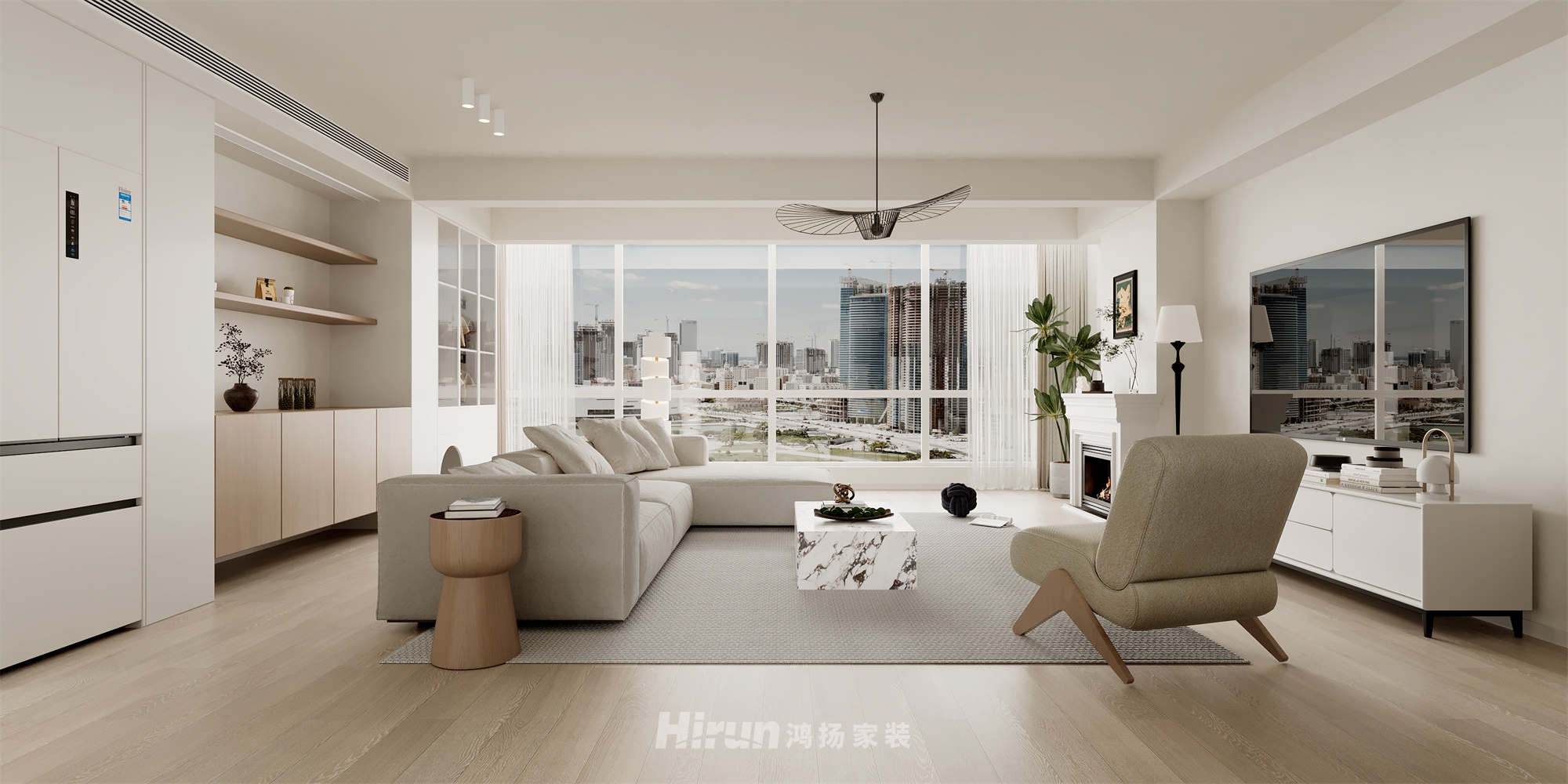 建發(fā)央著140㎡北歐之光四居室 裝修案例效果圖-3