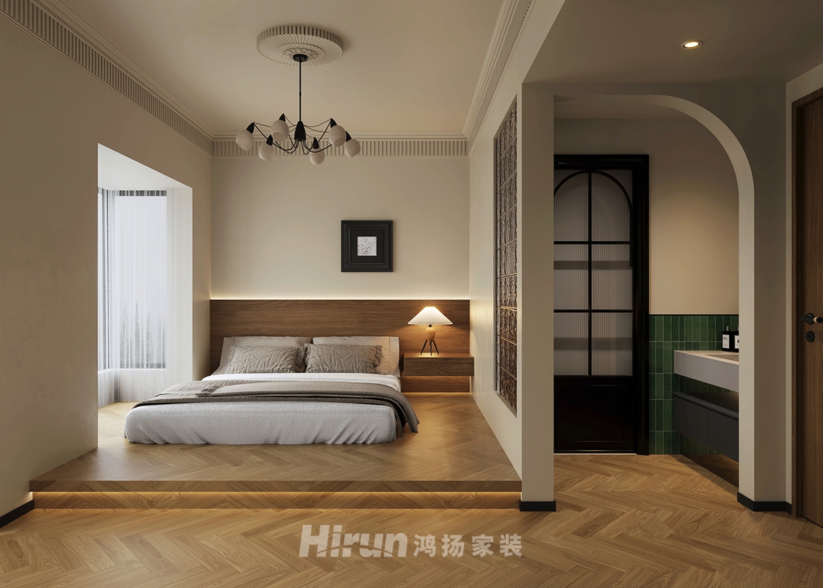 恒大御苑131㎡復古風潮三居室 裝修案例效果圖-9