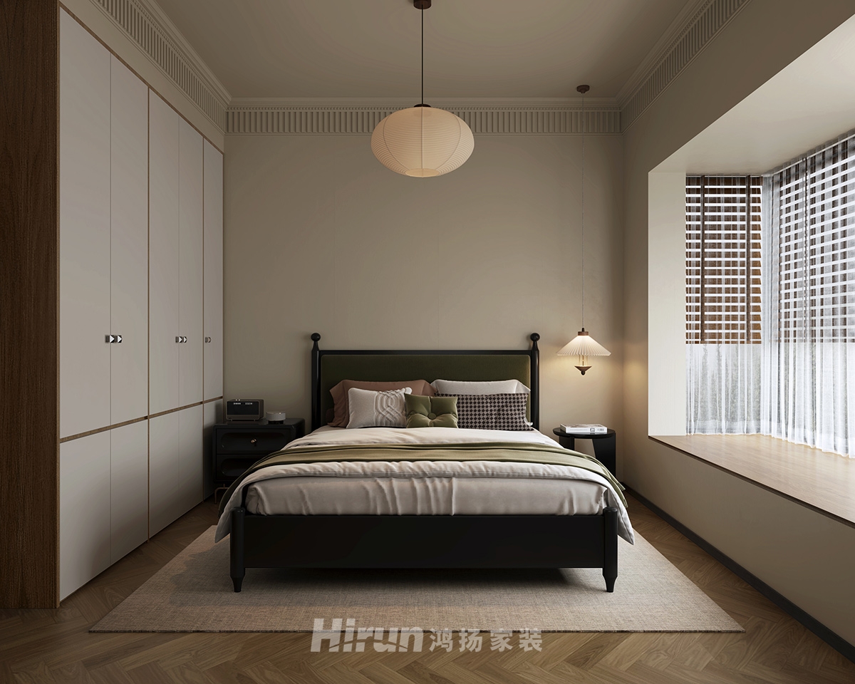 恒大御苑131㎡復古風潮三居室 裝修案例效果圖-4