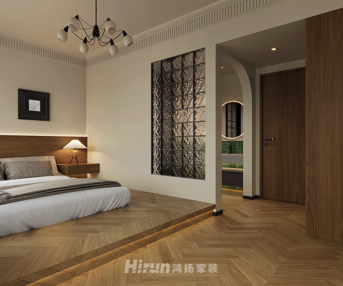 恒大御苑131㎡復古風潮三居室 裝修案例效果圖-7