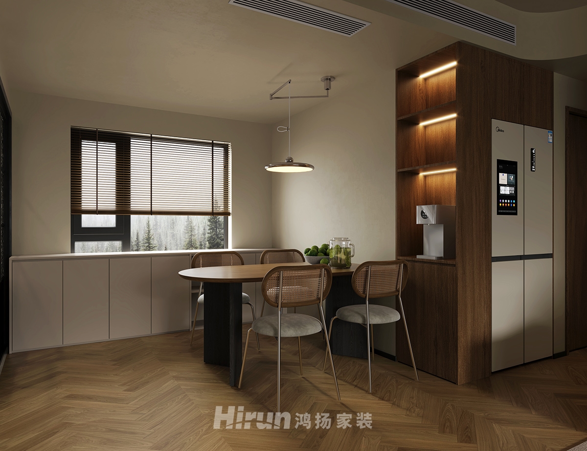 恒大御苑131㎡復古風潮三居室 裝修案例效果圖-2