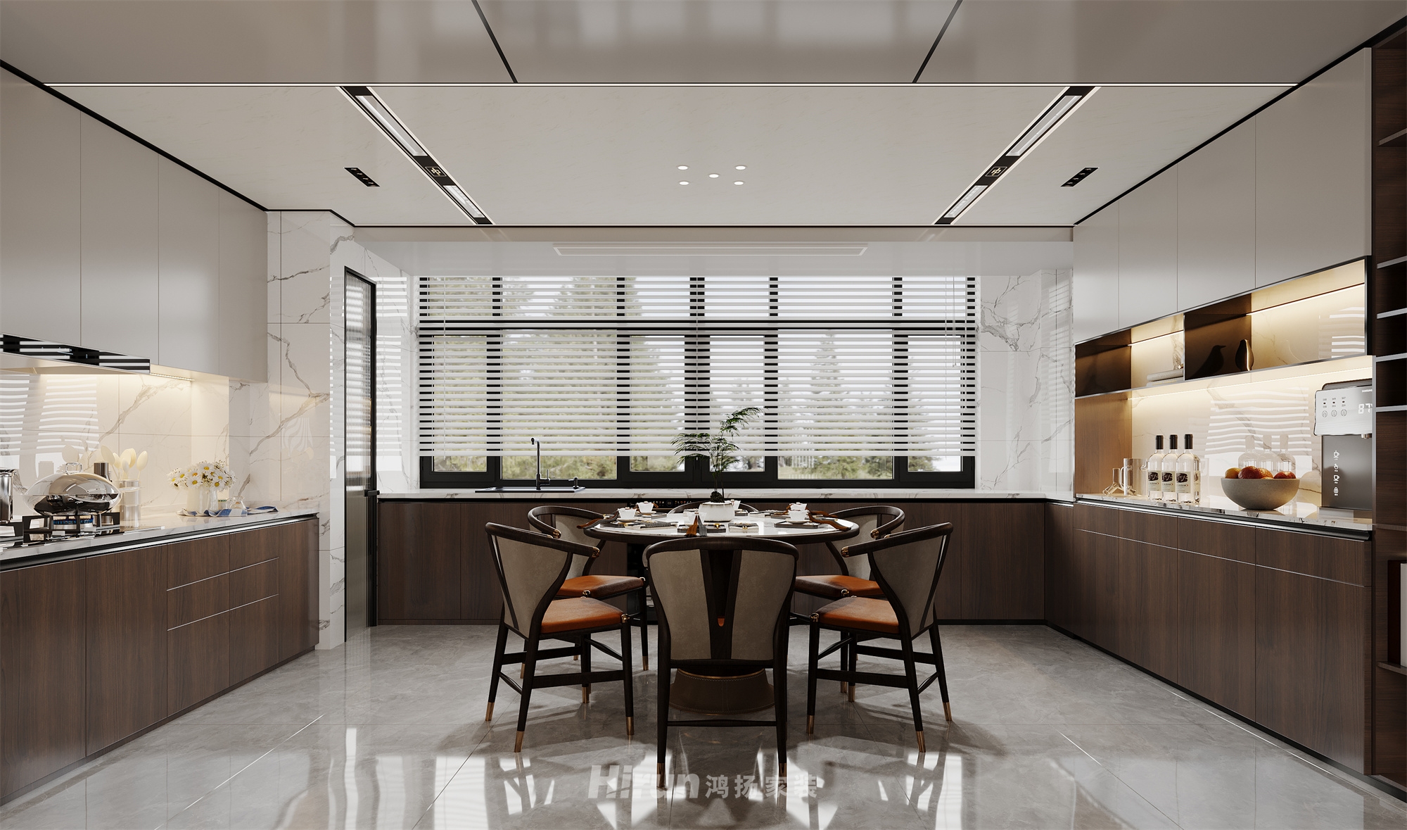 兆基璟宸府163㎡寫意木構四居室 裝修案例效果圖-2