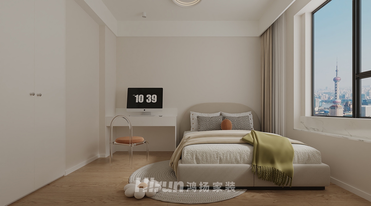 美墅灣128㎡北歐之光三居室 裝修案例效果圖-4