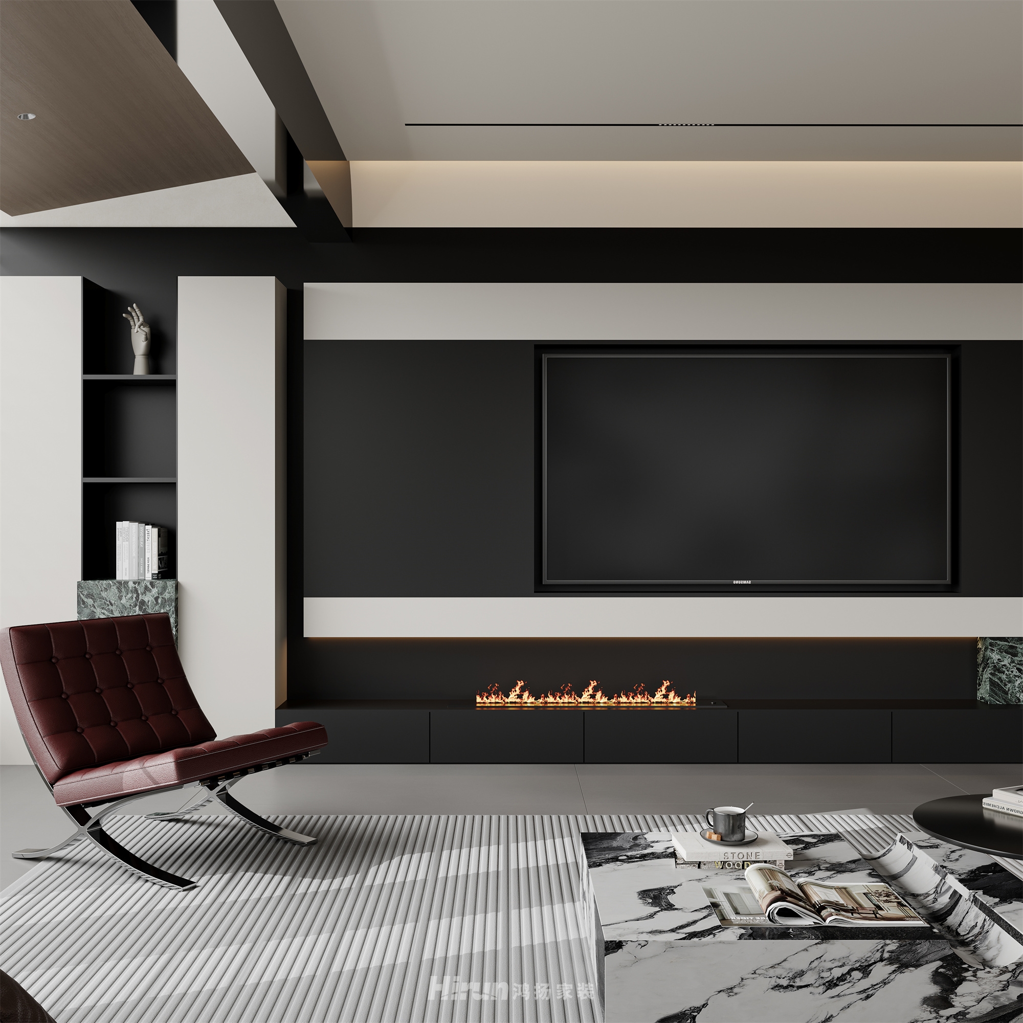 建發央著184㎡新裝飾主義大平層 裝修案例效果圖-3