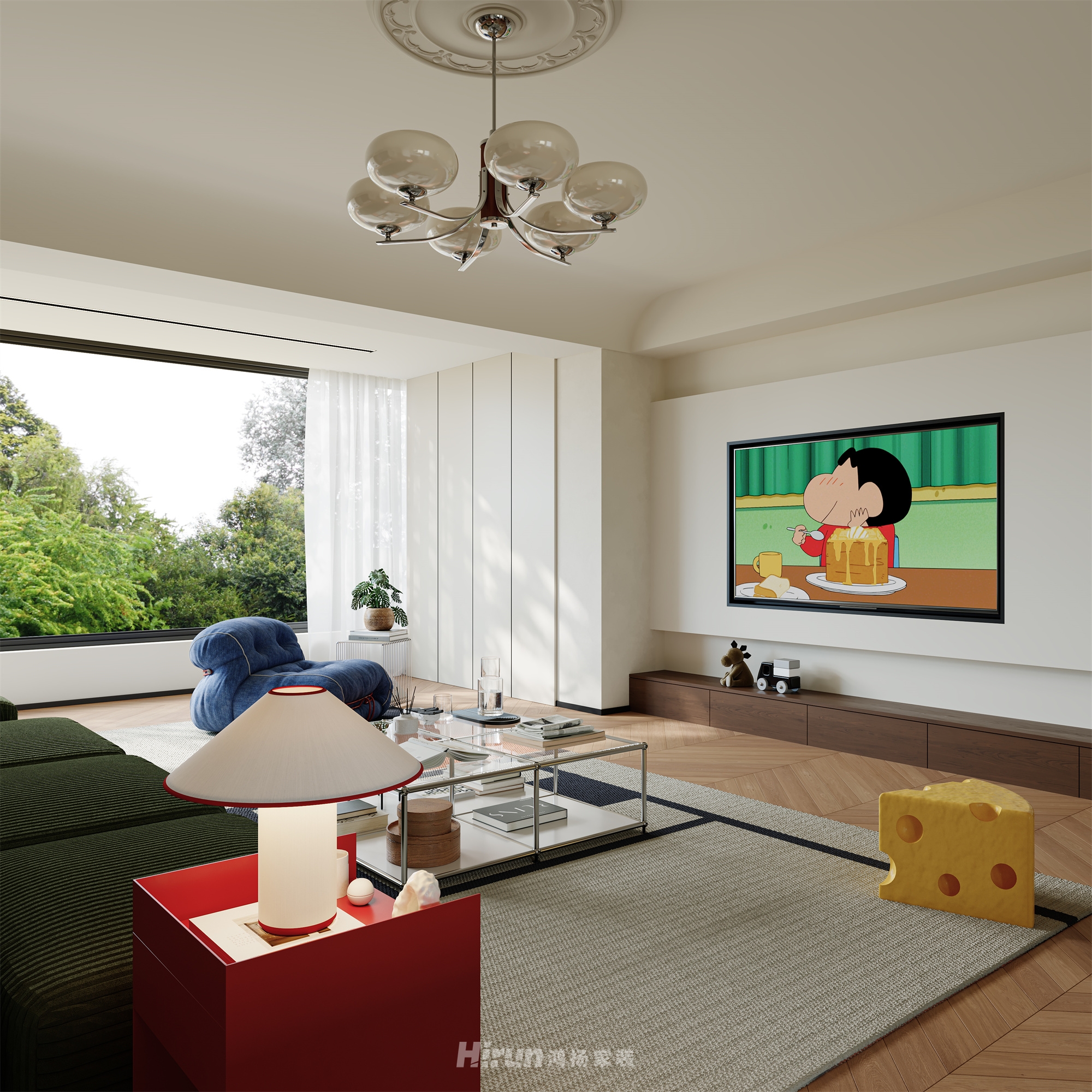 建發央著144㎡藝術室界四居室 裝修案例效果圖-3