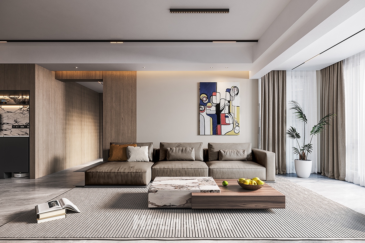 華晨神龍灣100㎡雅致現(xiàn)代三居室 裝修案例實景圖-16