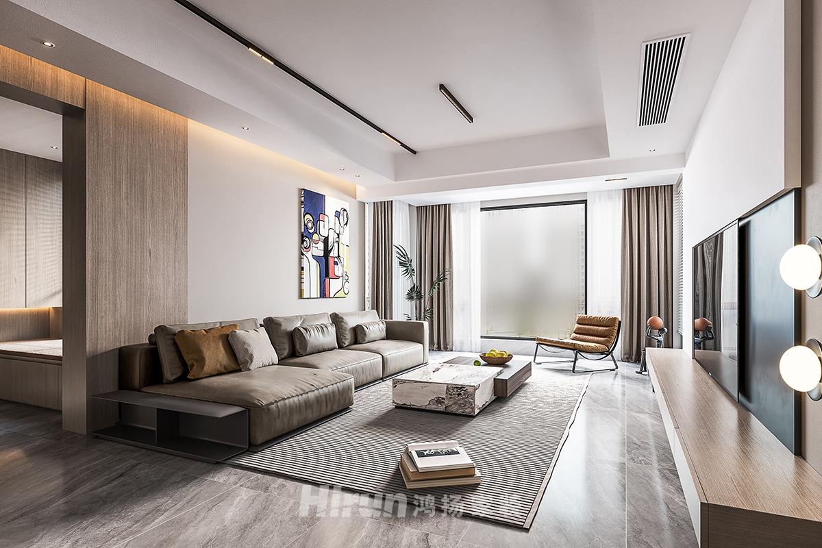 華晨神龍灣100㎡雅致現(xiàn)代三居室 裝修案例實景圖-7