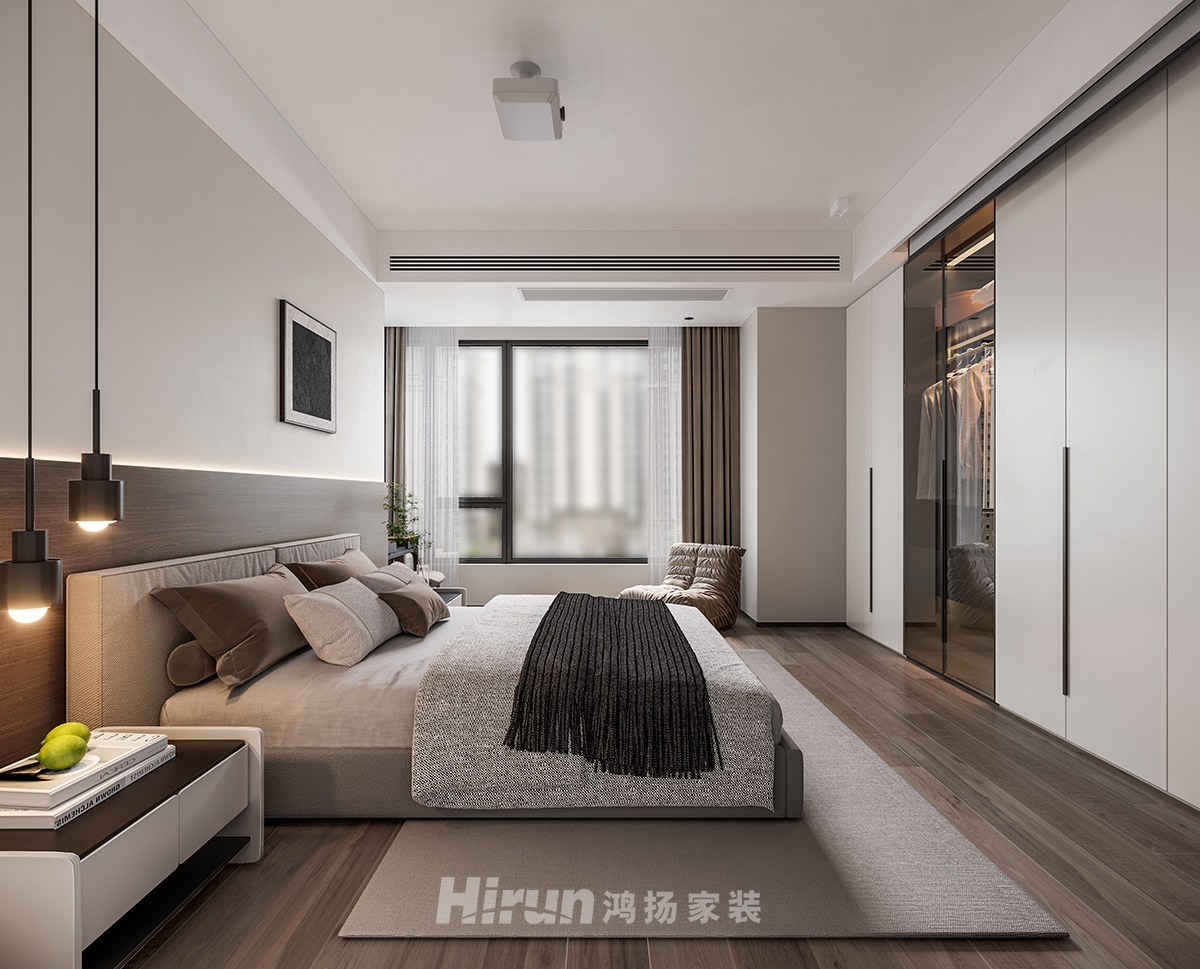 學府港灣138㎡雅致現(xiàn)代三居室 裝修案例實景圖-3