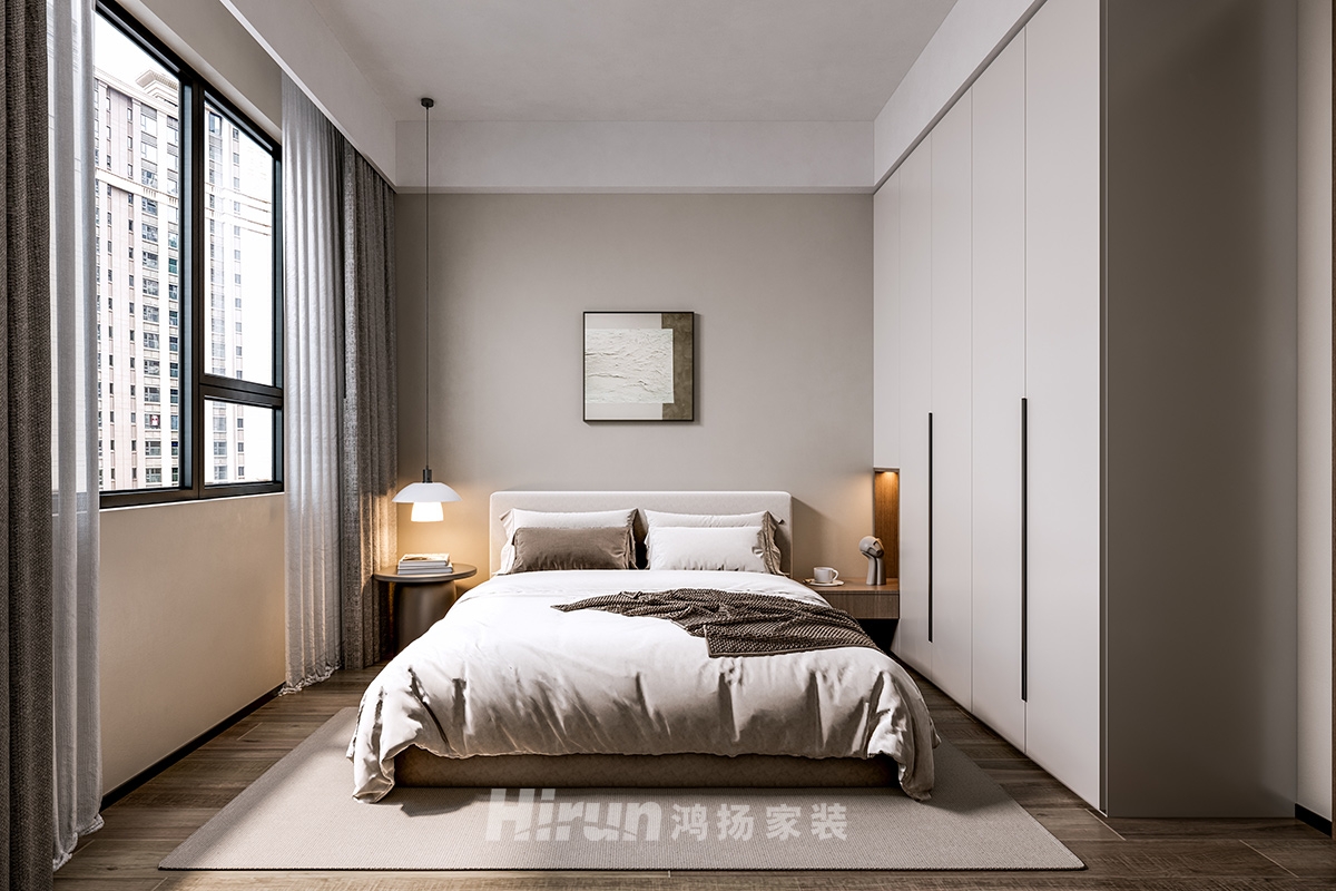 學府港灣138㎡雅致現(xiàn)代三居室 裝修案例實景圖-6