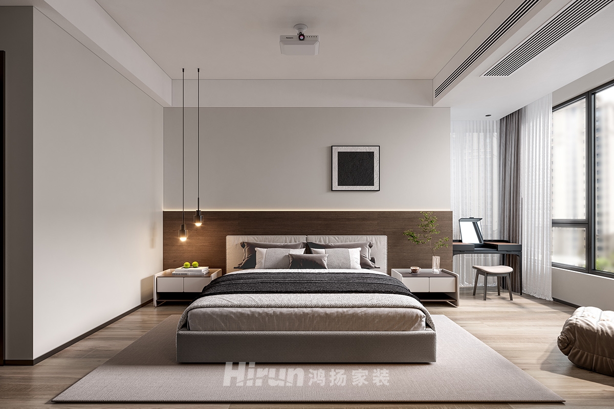 學府港灣138㎡雅致現(xiàn)代三居室 裝修案例實景圖-12