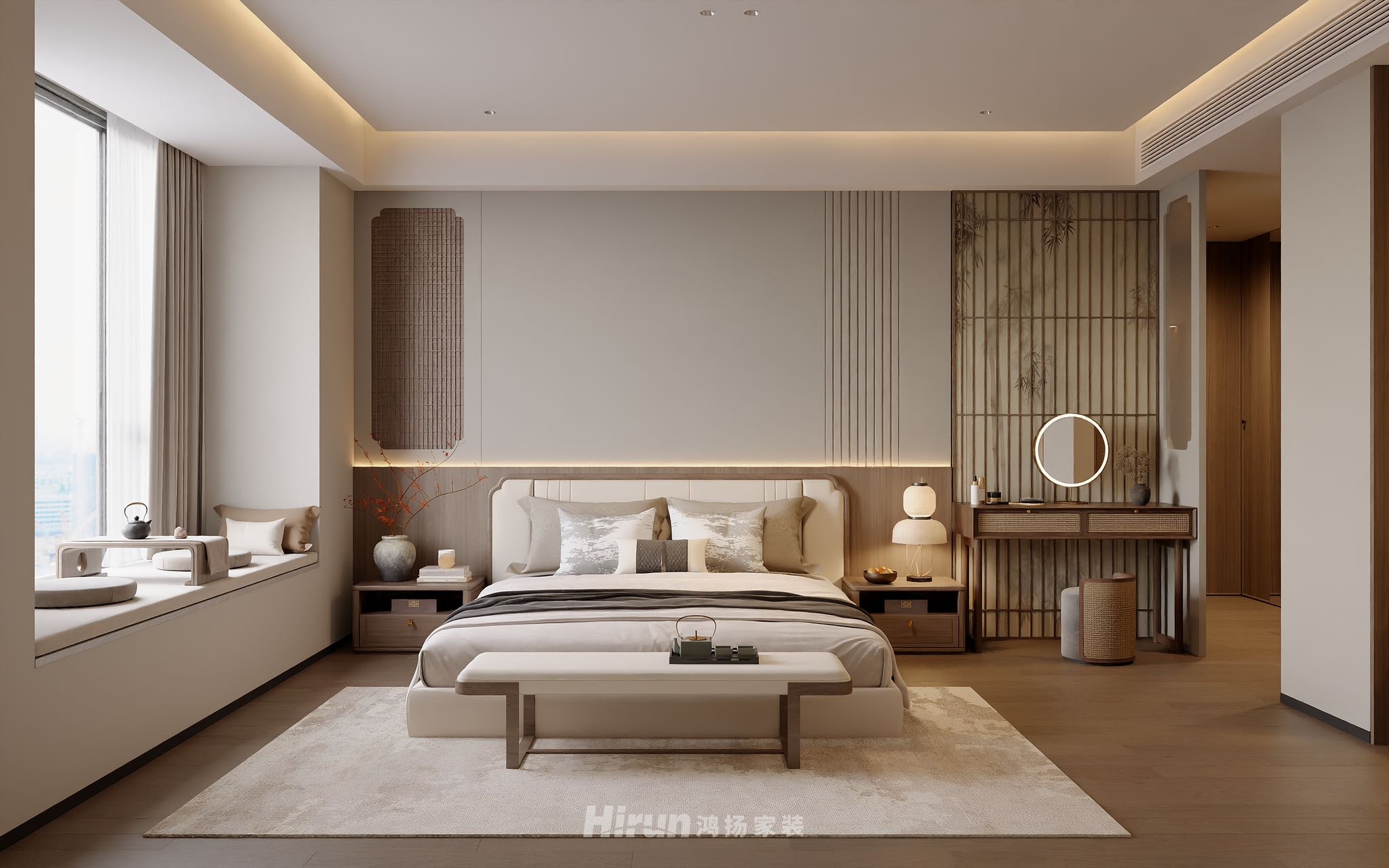 旭輝鉑悅湘江280㎡意境東方大平層 裝修案例效果圖-10