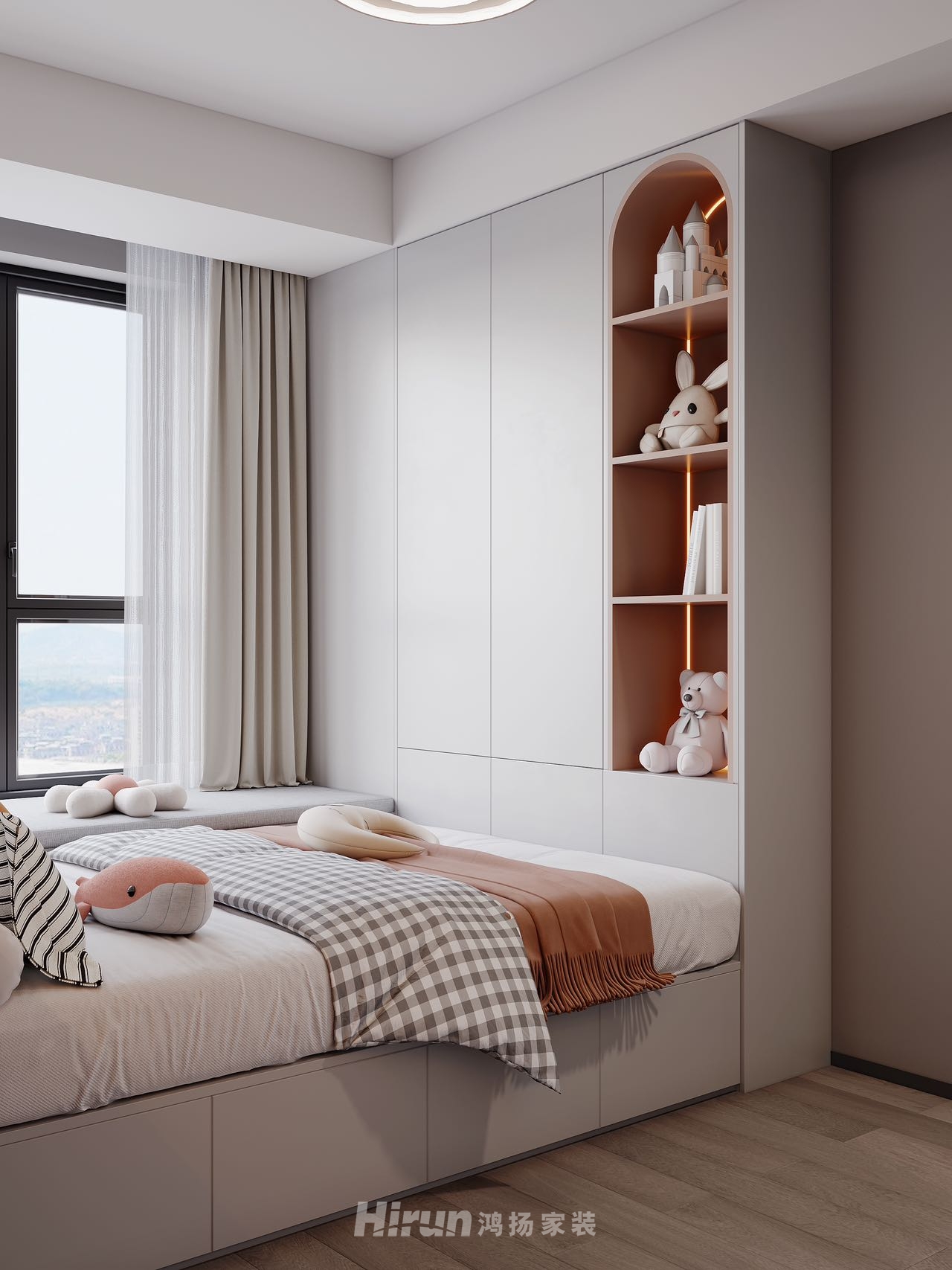 招商蛇口濱江境270㎡雅致現代五居室 裝修案例效果圖-5