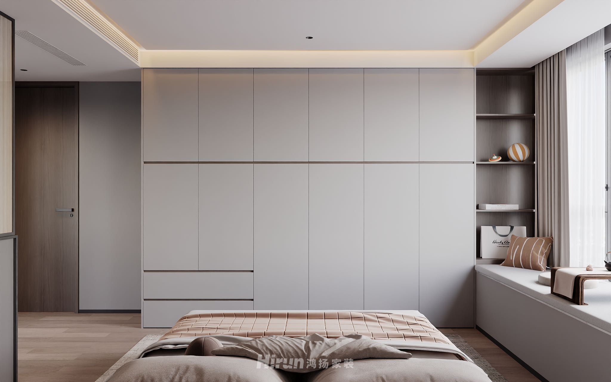 招商蛇口濱江境270㎡雅致現代五居室 裝修案例效果圖-4