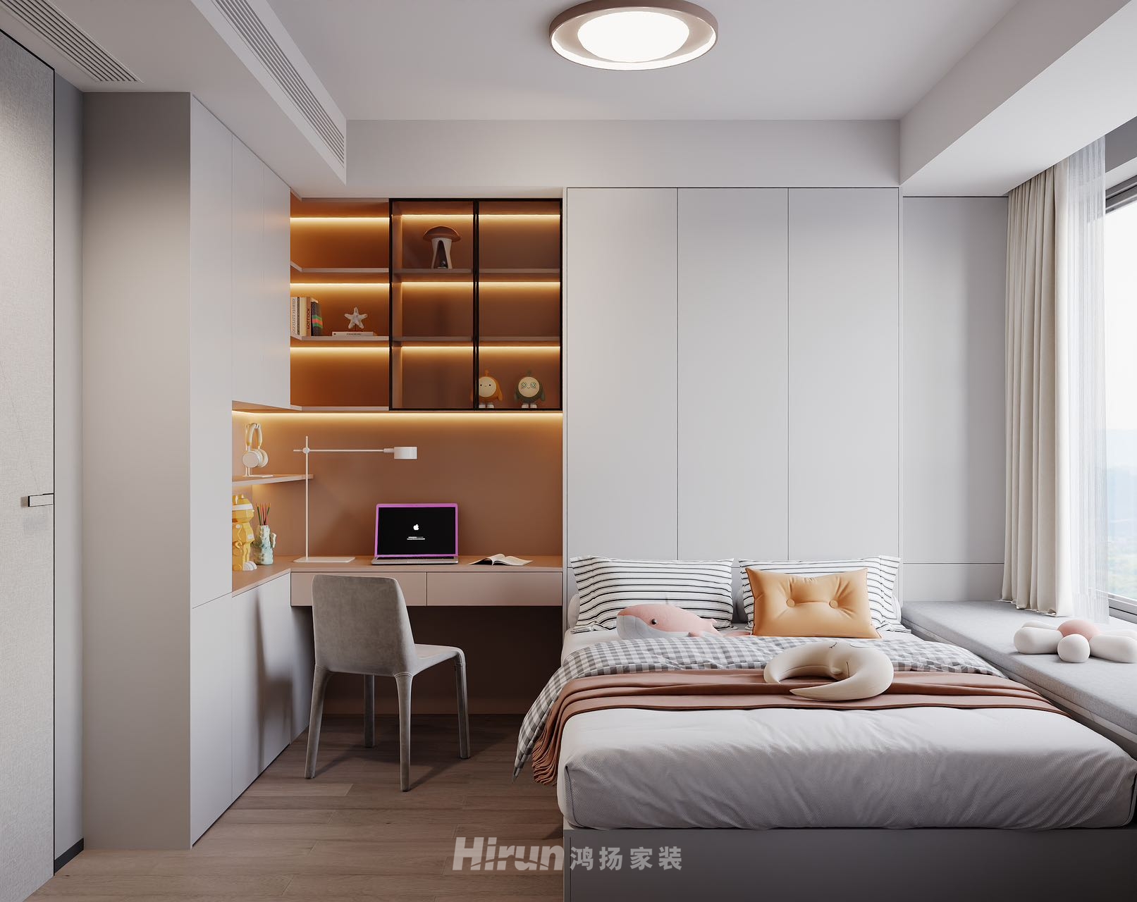 招商蛇口濱江境270㎡雅致現代五居室 裝修案例效果圖-8