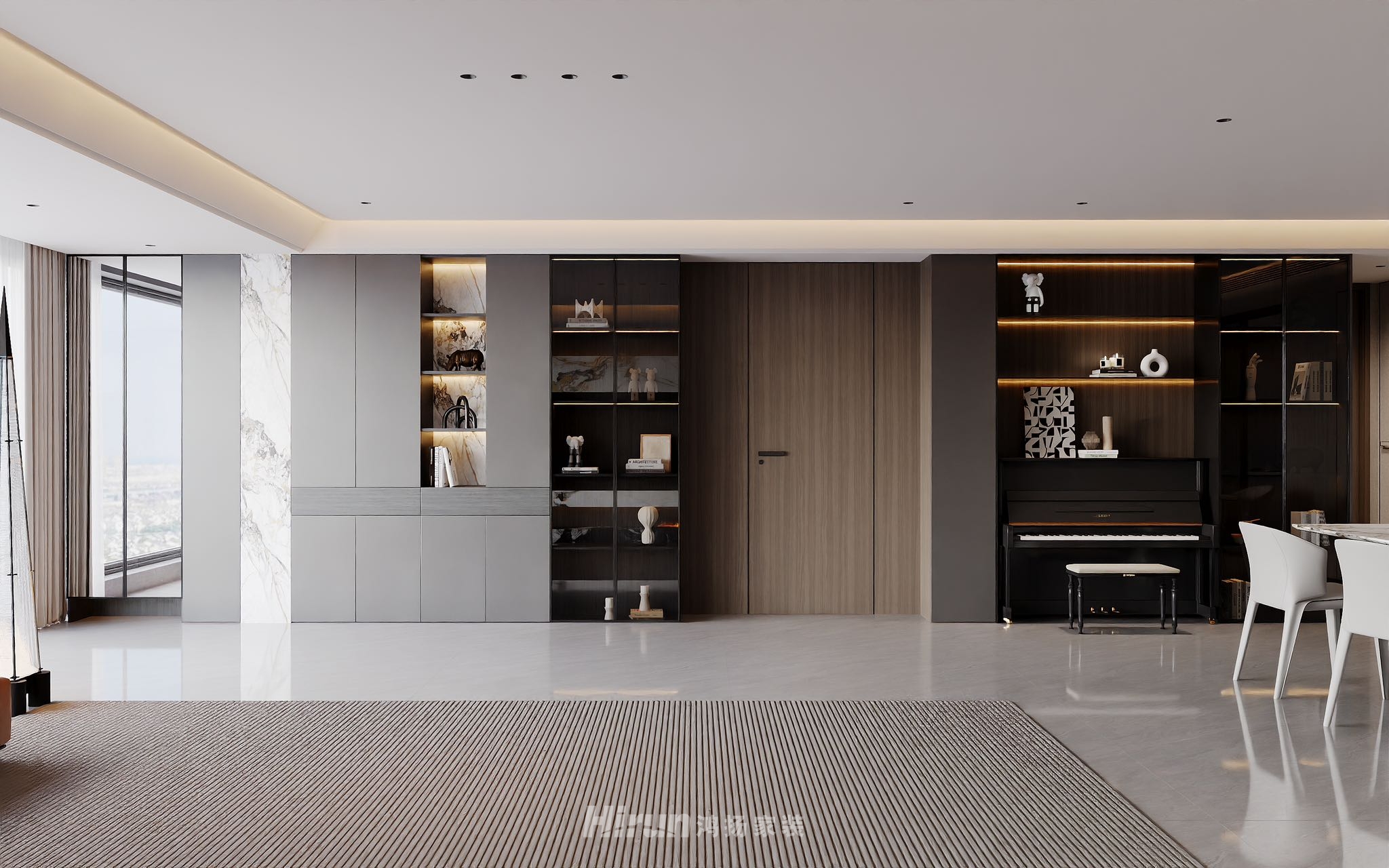 招商蛇口濱江境270㎡雅致現代五居室 裝修案例效果圖-13